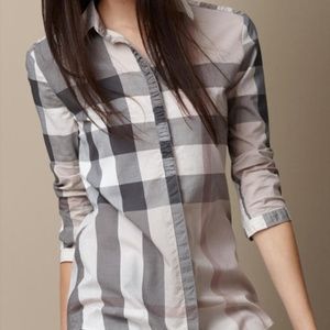 Burberry Women’s Beige Check Print Shirt